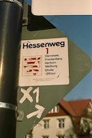 Wegeschild Hessenweg 1